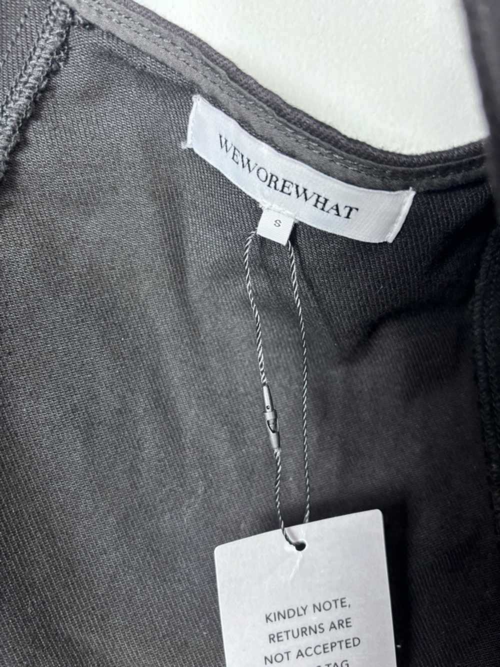 WeWoreWhat Revolve Black Denim Halter Backless Collared Vest Size Small NWT - Picture 6 of 7